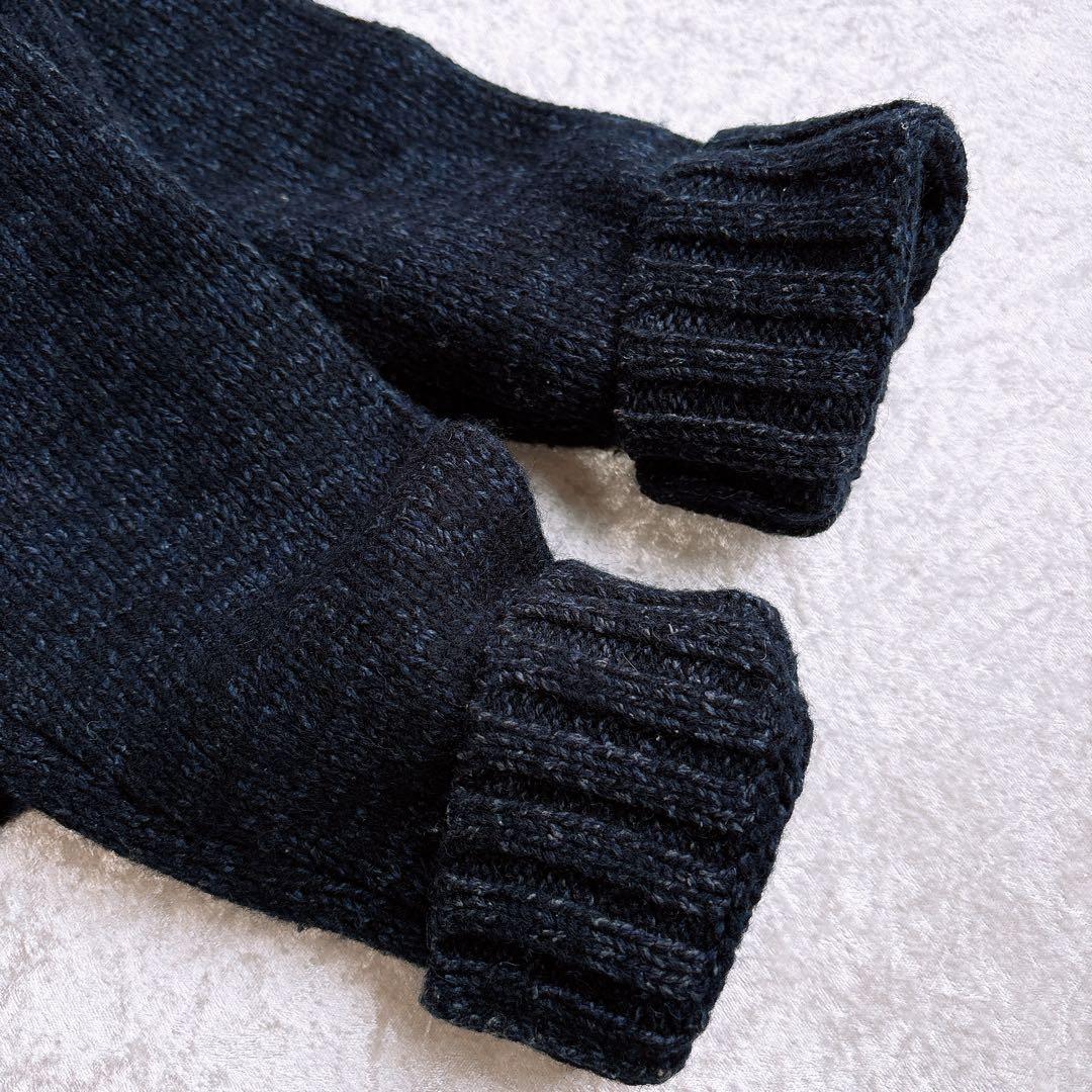 美品♡ラルフローレン　ハイネックニット　星　スター　シルク混　紺　L　大人気✨