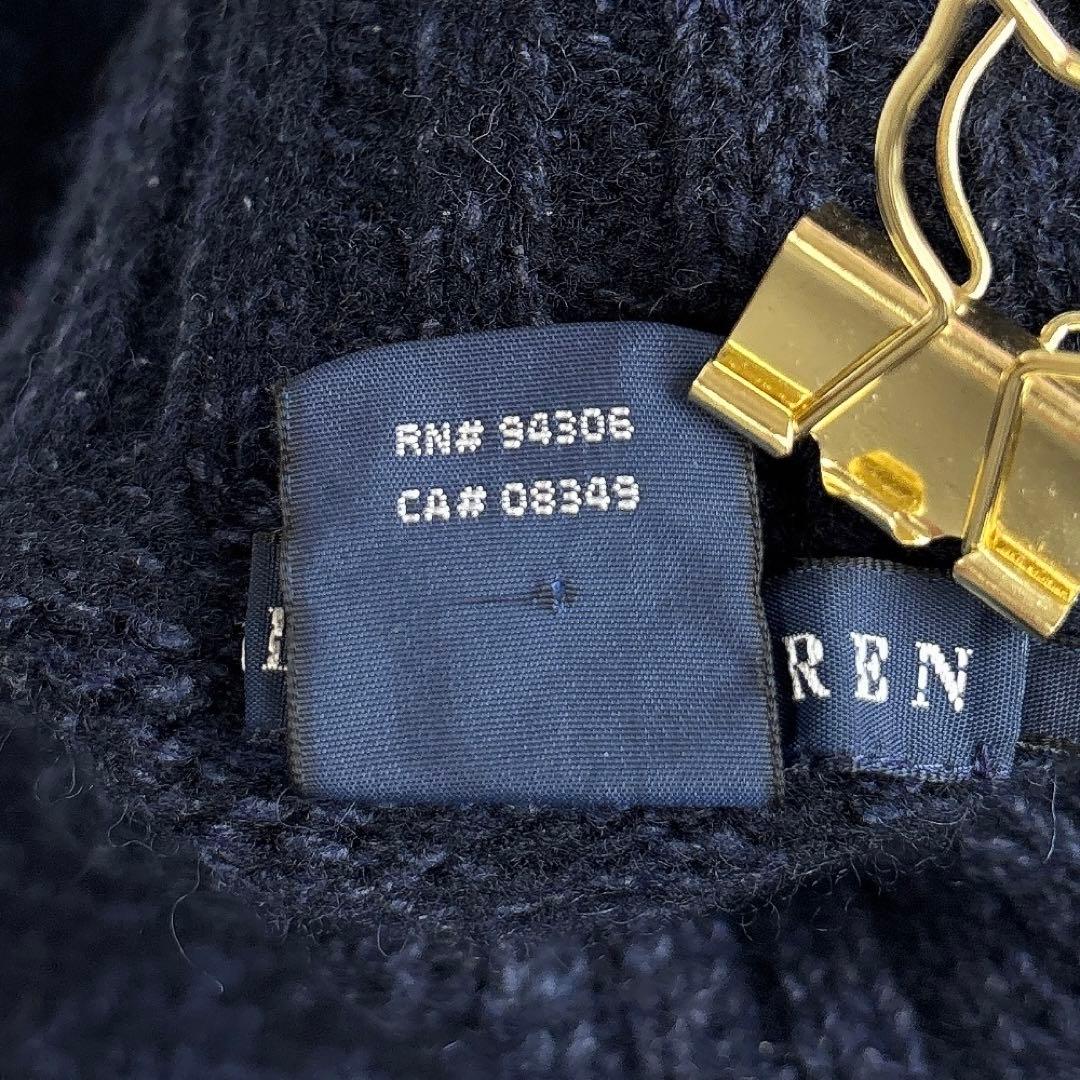 美品♡ラルフローレン　ハイネックニット　星　スター　シルク混　紺　L　大人気✨