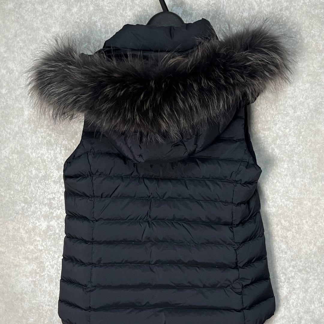 美品 ORSIERA ダウン ベスト ファー 取り外し可 3way ブラック