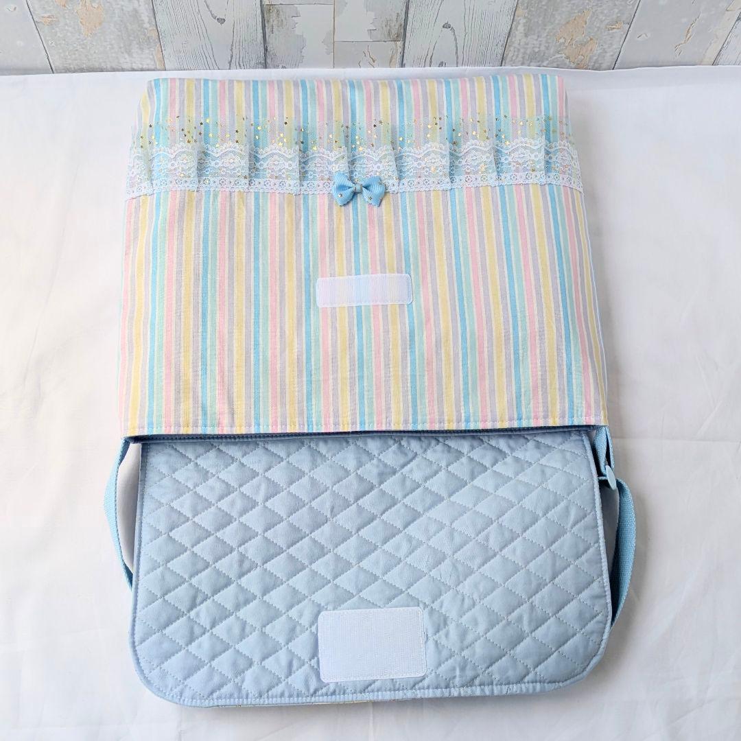 図書袋　絵本バッグ　通園バッグ　ショルダー　星空のユニコーン　ブルー