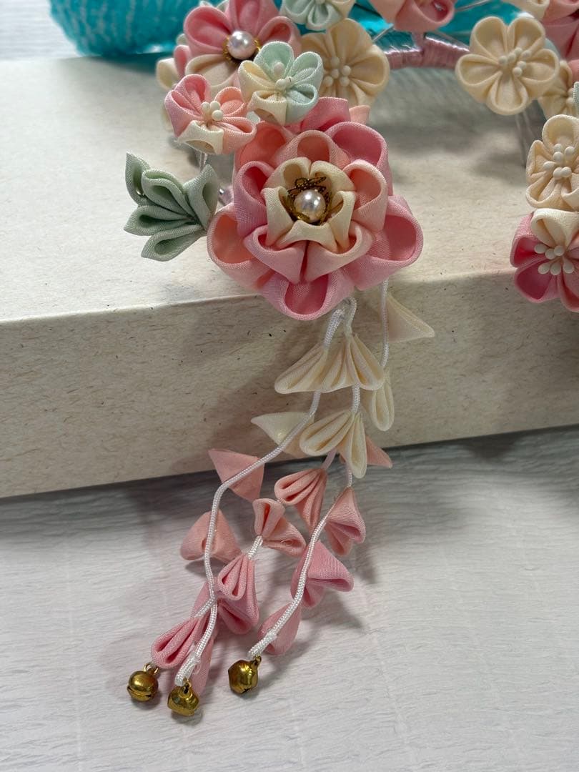 七五三に♡日本髪 髪飾り くすみカラー かんざしとかのこセット