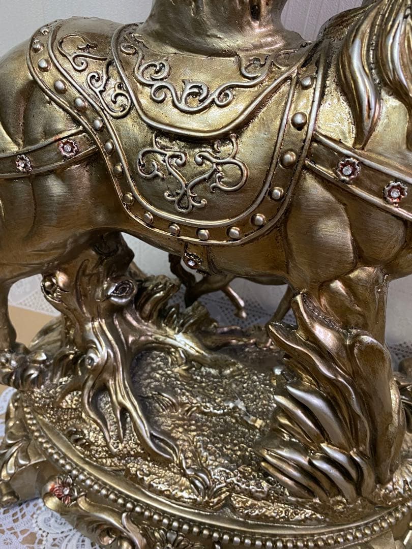 最終値下げ‼️*785　QUARTZ LISHENG 置き時計　馬の親子