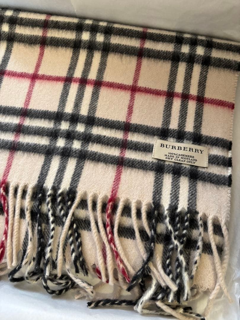 BURBERRY 100%カシミヤ チェックストール