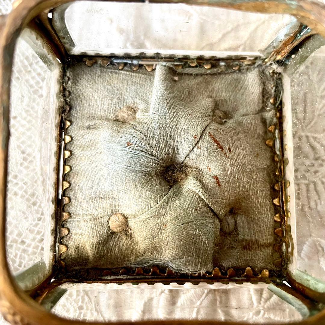 ノートルダム大聖堂ベベルガラスジュエリーボックス　ケース　フランスアンティーク