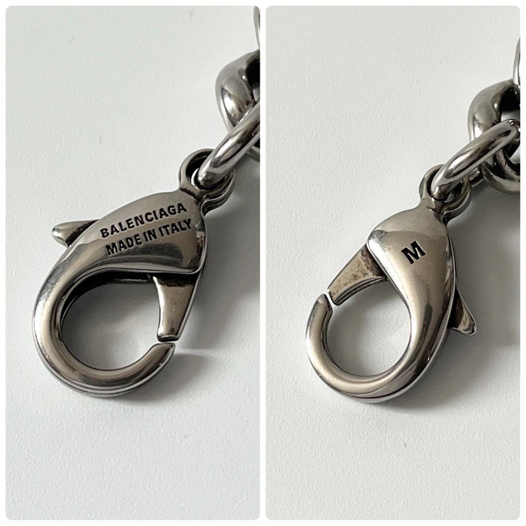 バレンシアガ　BBアイコン グルメット　ブレスレット　シルバー　Mサイズ　ロゴ