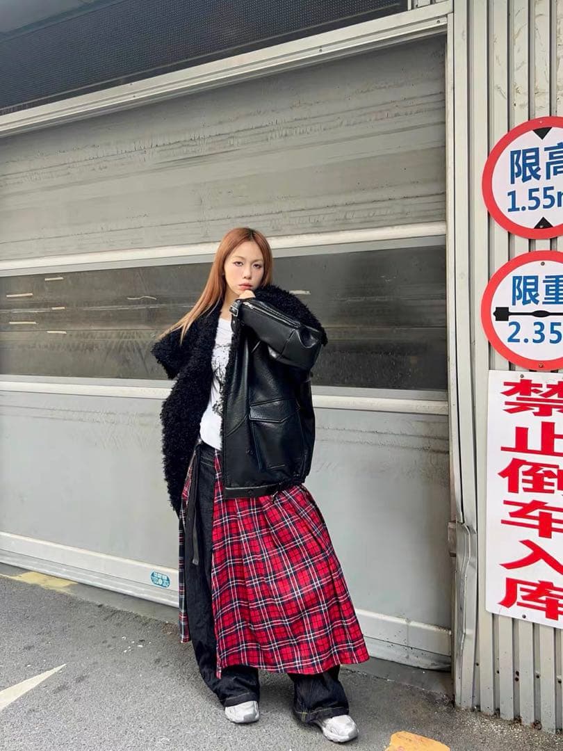 JNYLON-24AW ダーククール　PUレザー　オーバーシルエットジャケット