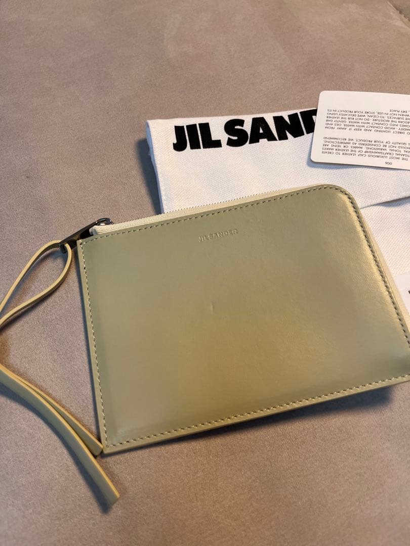 新品ジルサンダーL字型ジップレザーケース