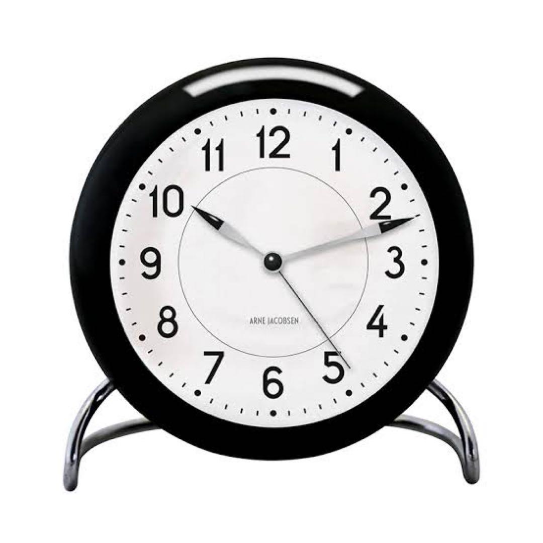 【美品】アルネヤコブセン テーブルクロック ステーション ブラック 置き時計