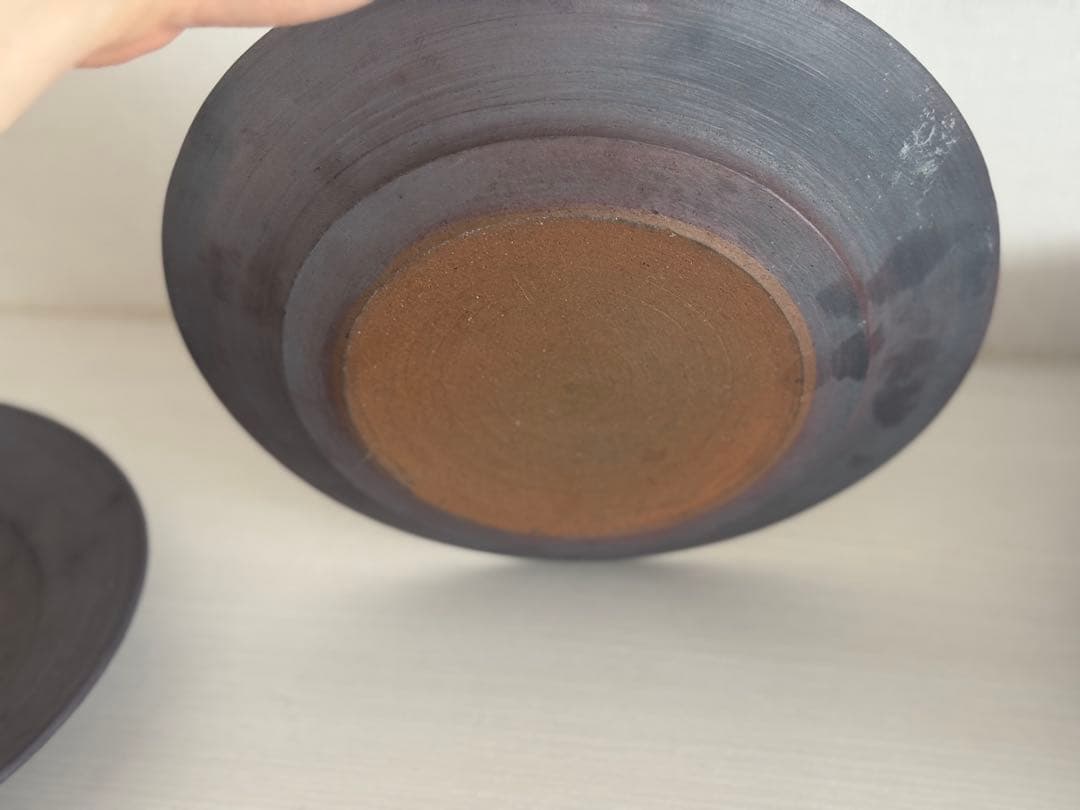 希少レア二階堂明弘　皿　リム焼　大皿　プレート　2点