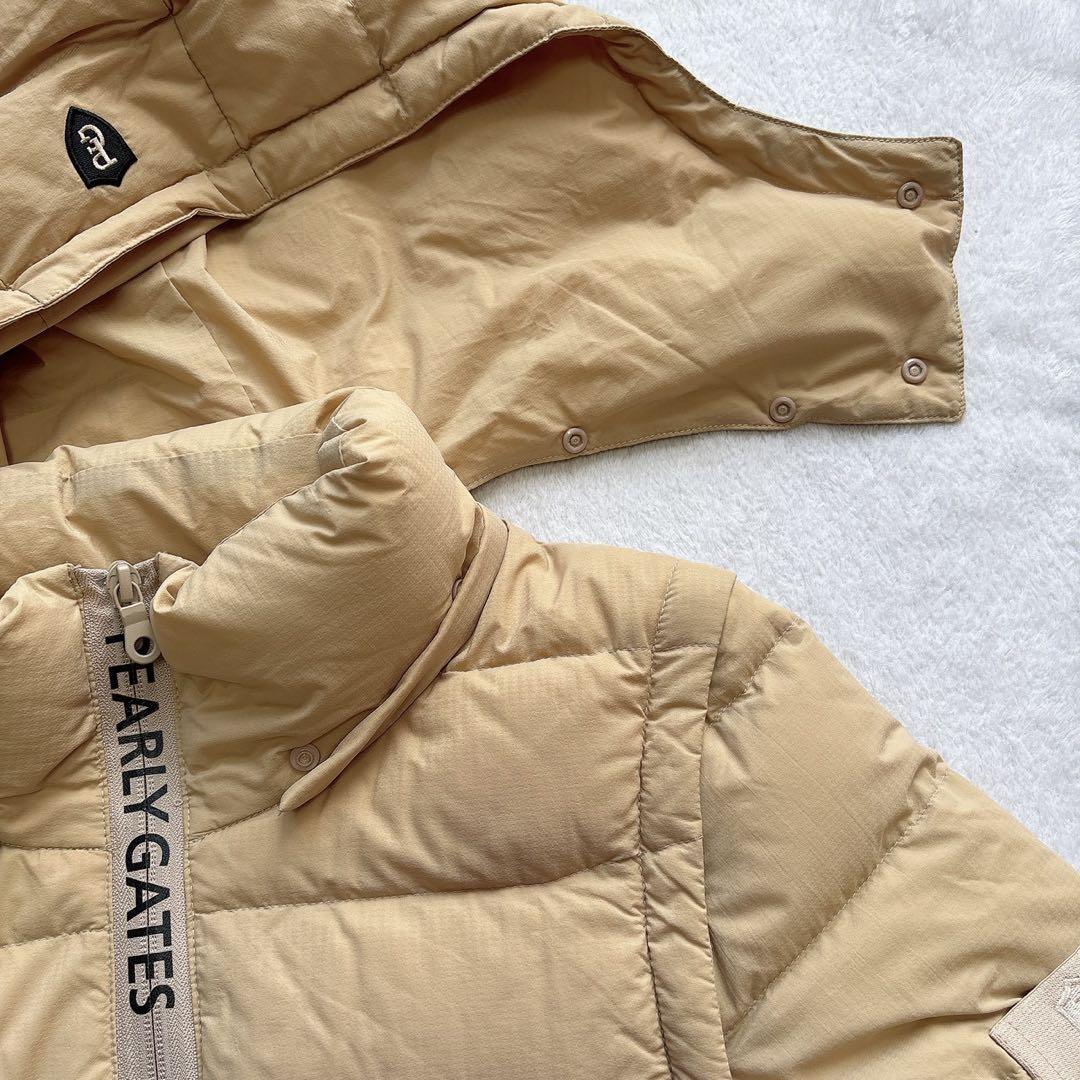 未使用級　現行品　パーリーゲイツ 　ダウン　ジャケット　ベスト　フード　ベージュ
