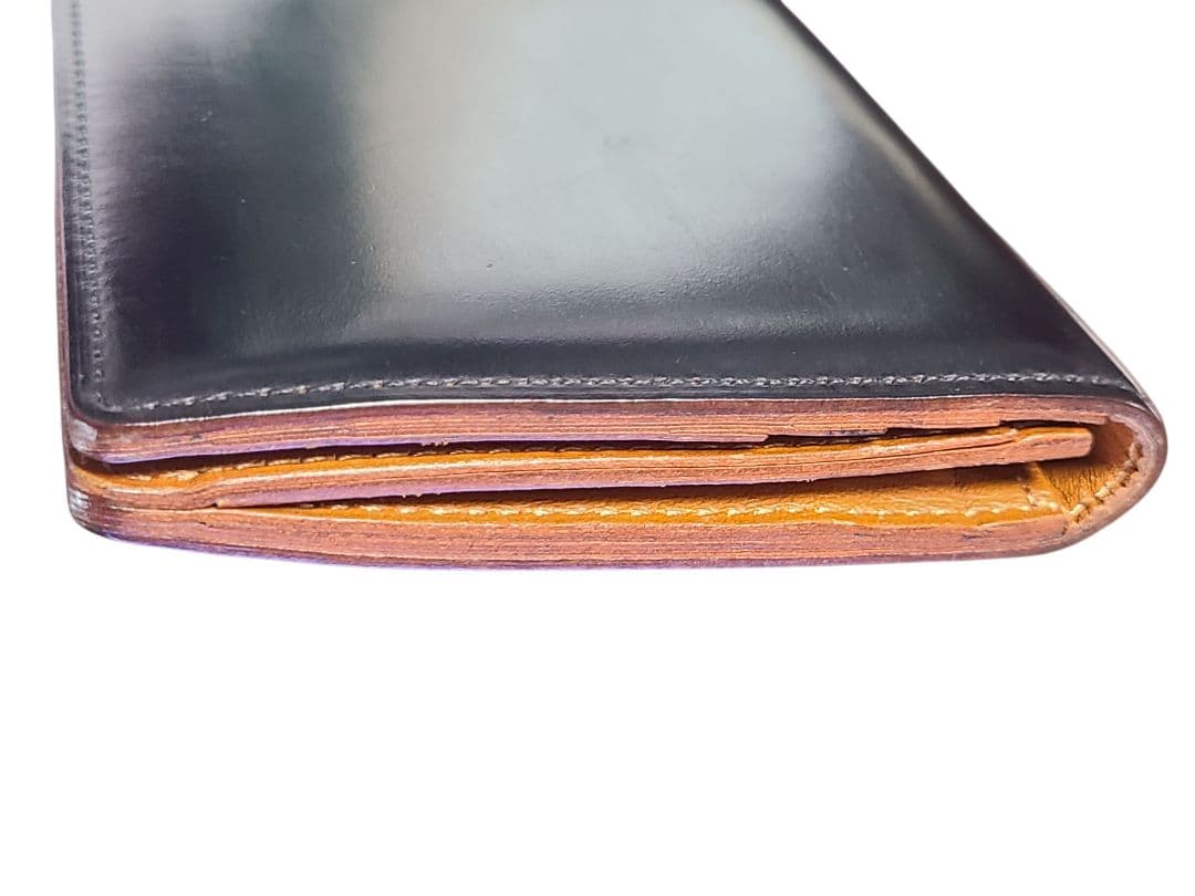 【美品】土屋鞄コードバン長財布 札入れ ブラック 専用箱 保存袋 冊子付