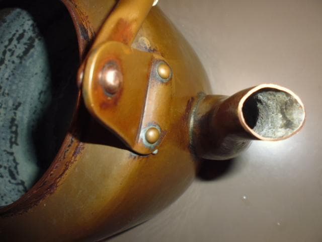 中古　京都　有次　銅やかん＊薬缶2.2Lくらい。茶沸かし