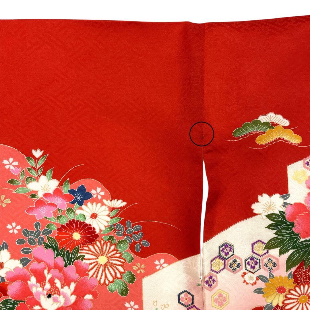 ◎mk-3497　七五三　女の子　着物・襦袢・帯揚げセット　3歳　　12-15