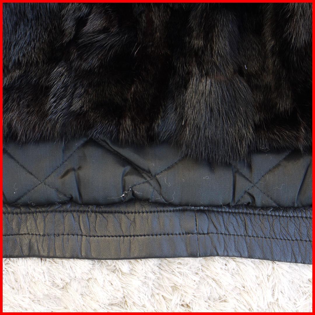 イタリアオリジン レザージャケット 毛皮 ブラック ビッグサイズ 短丈 本革 黒