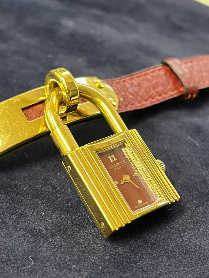 HERMES ケリーウォッチ ヴィンテージ 赤文字盤 動作未確認 ボルドー