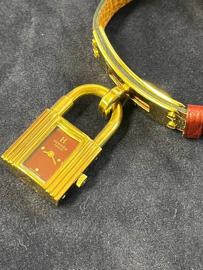 HERMES ケリーウォッチ ヴィンテージ 赤文字盤 動作未確認 ボルドー