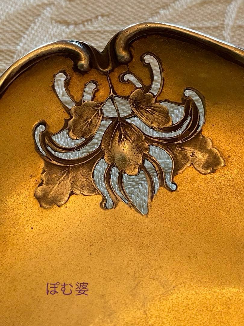 【カルディヤック】純銀＋ヴェルメイユ ／取り皿 銘々皿 ３枚／アール・ヌーヴォー