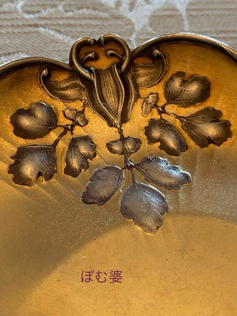 【カルディヤック】純銀＋ヴェルメイユ ／取り皿 銘々皿 ３枚／アール・ヌーヴォー