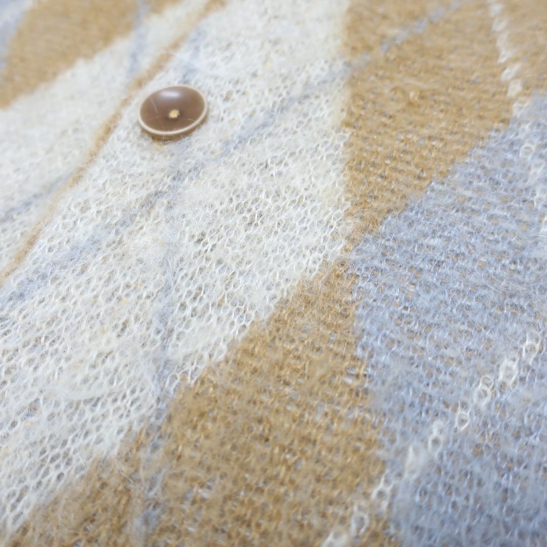 McGREGOR アーガイル モヘア ニット カーディガン 古着 L ブラウン