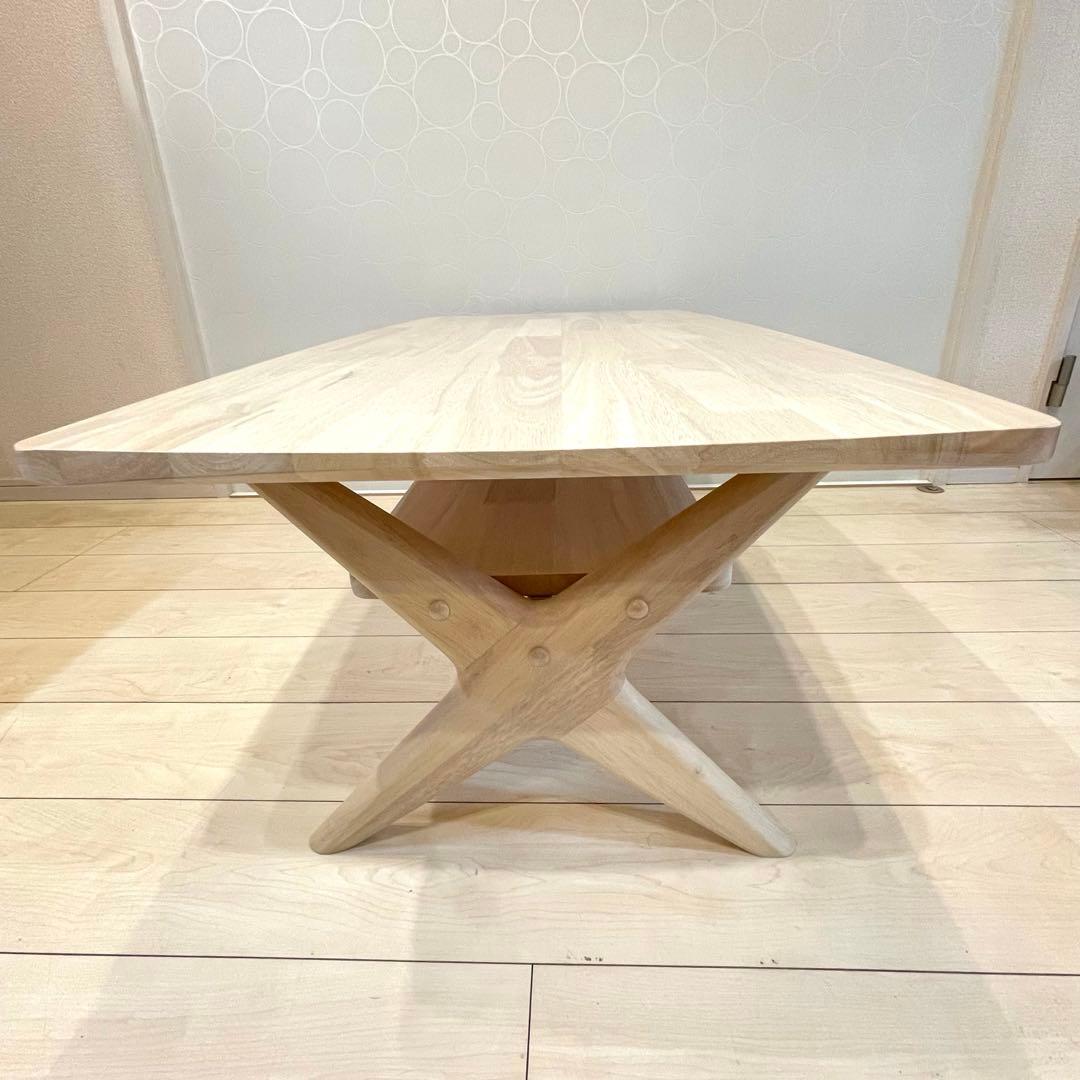 【美品】ニトリ センターテーブル ローテーブル 110WW ウォッシュ 天然木