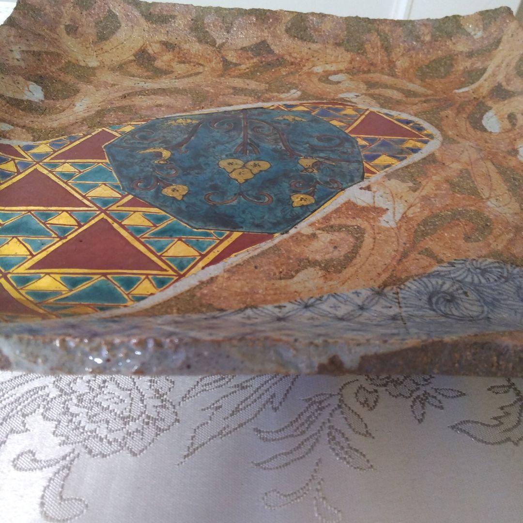 九谷焼 山本長左 飾皿 角皿 工芸品