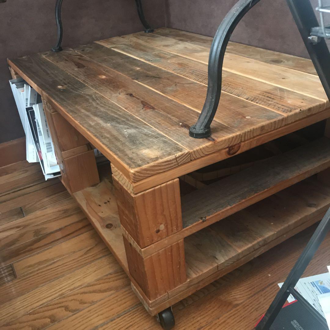 CHARA◼︎古材キャスター付きテーブル