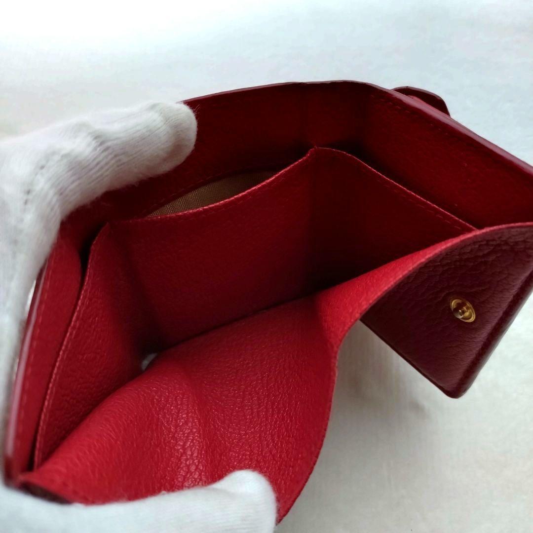 MIUMIU 折り財布 ラブレター ゴールドロゴ ハート ピンクベージュ