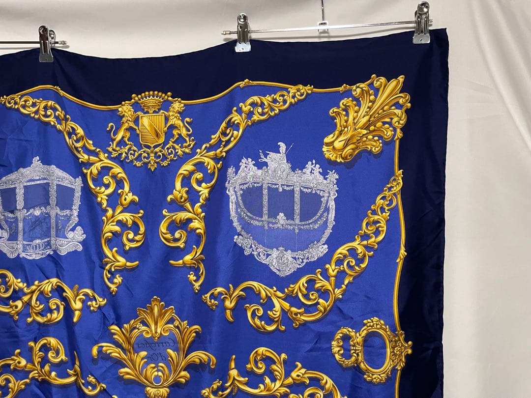 ★France製★HERMES★Carrosses d'Or★カレ90★スカーフ
