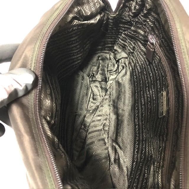 PRADA ナイロン プラダ ナイロンバック ハンドバッグ 三角ロゴ ブラウン