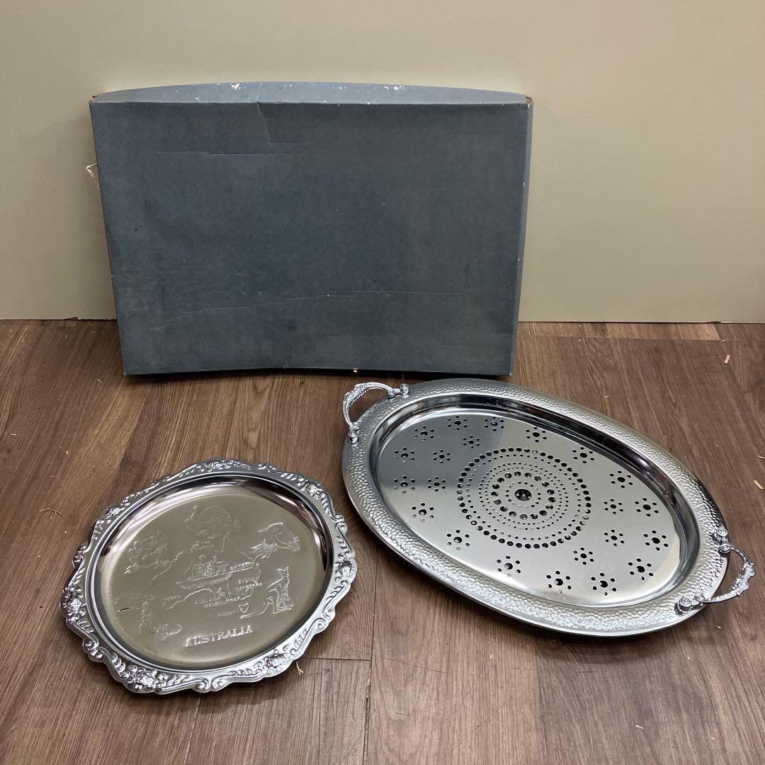 E-1 オリオン 鍋の友 プレート 2点セット パンチングトレー 地図デザイン