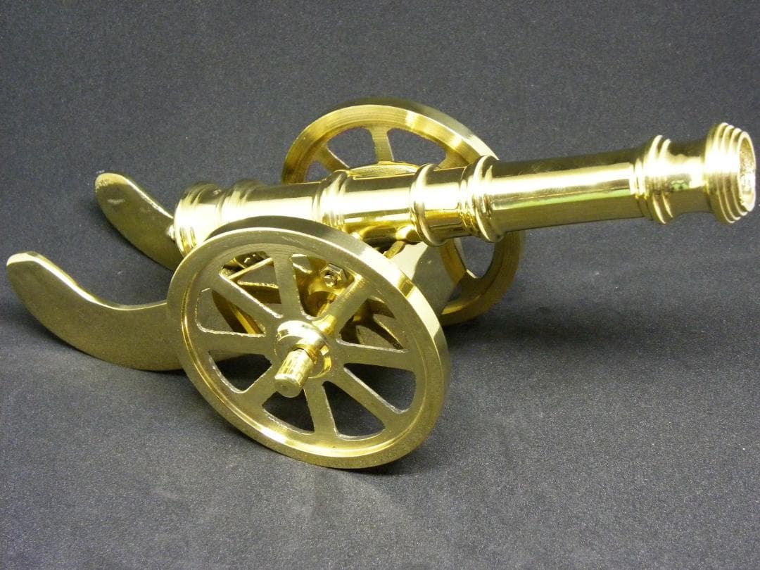 インテリア ブラス キャノン 大砲 真鍮 全長27㎝ 重厚感 ディスプレイ