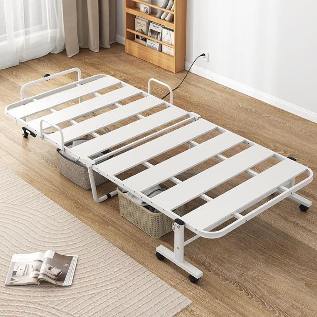 ⭐️期間限定発送◆折りたたみシングルベッド スチールフレーム 布団干し