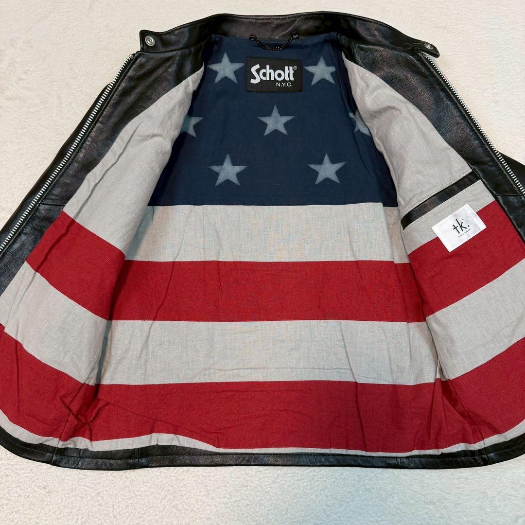 SCHOTT TAKEO KIKUCHI ライダースジャケット ラムレザー