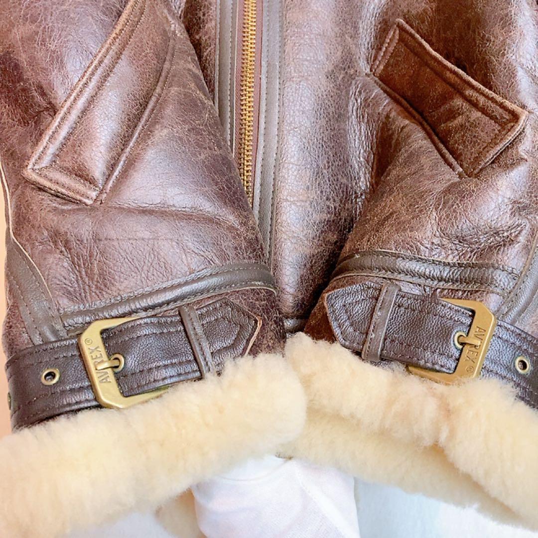 AVIREX B-3 リアルムートン シープスキン L 本革ジャケット