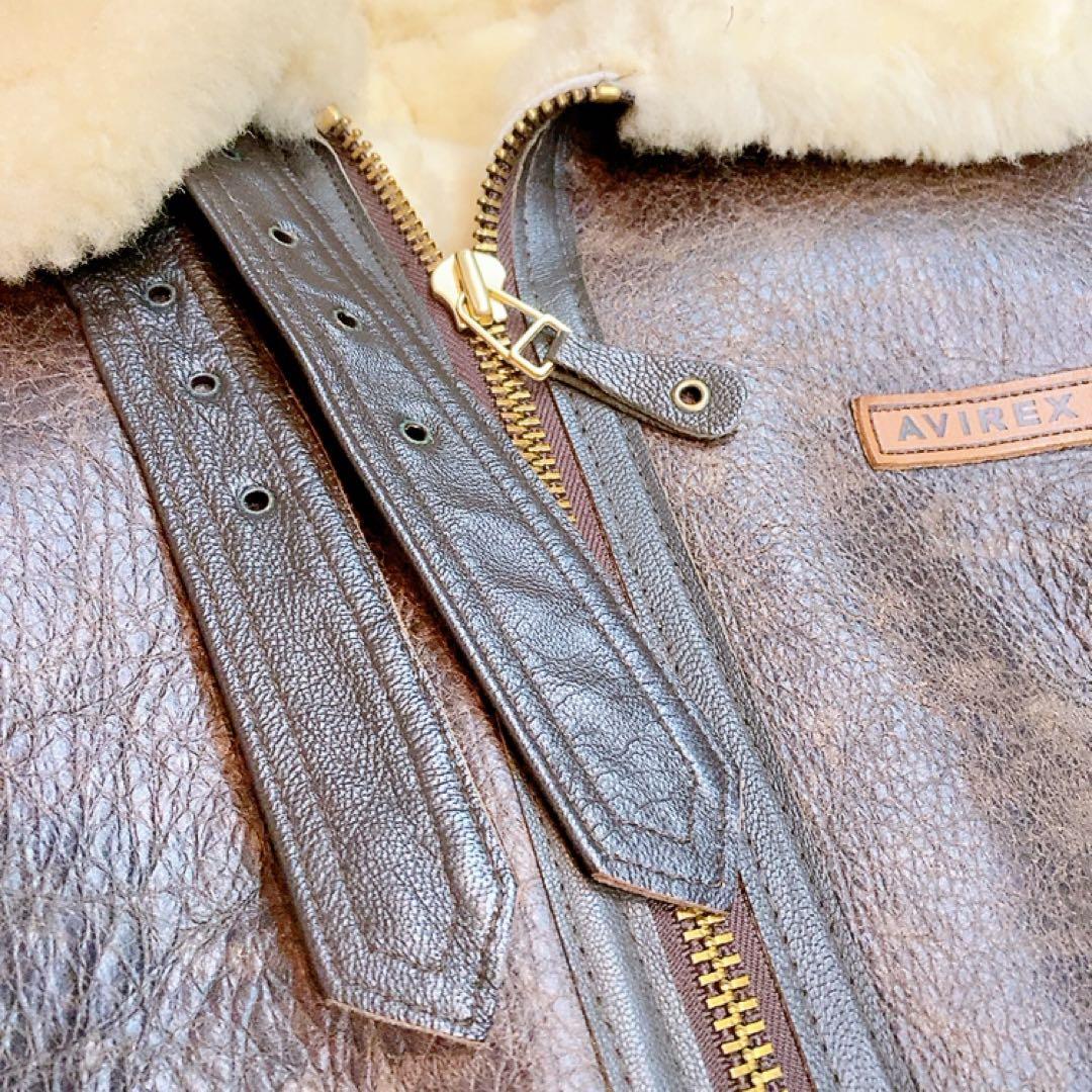 AVIREX B-3 リアルムートン シープスキン L 本革ジャケット