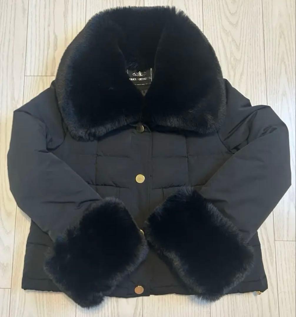 GRACE CONTINENTAL ファー付ショートダウンジャケット