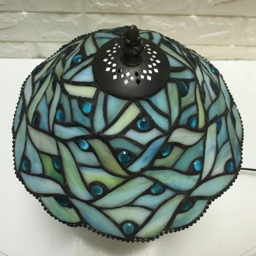レトロ電気スタンド 照明卓上スタンド 暖かい ステンドランプ ステンドグラス9