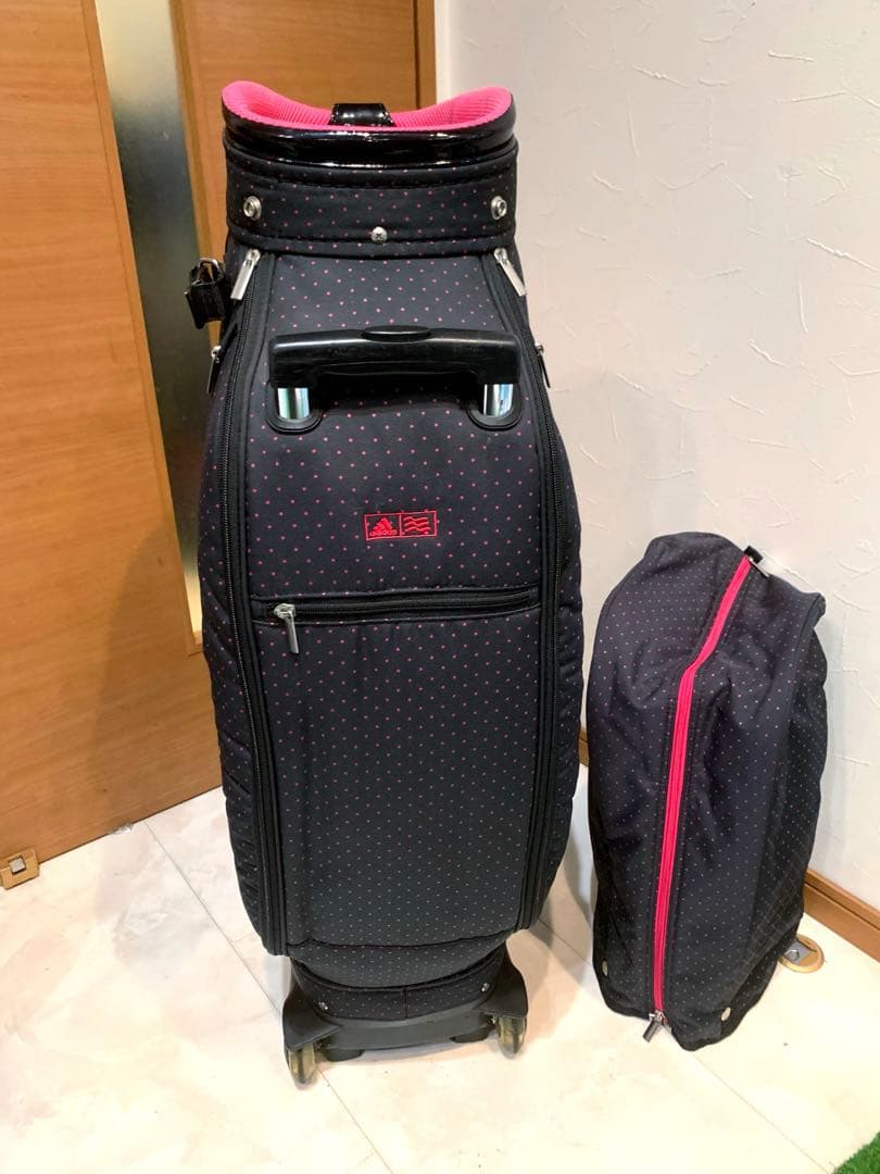 希少　完売　レディース　アディダス　キャスター付き　キャディバッグ　ドット柄