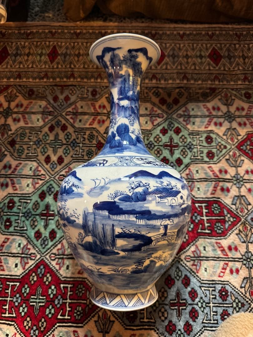 ‼️最後の値段‼️リサイクルFORT‼️大清康熙年製の染付花瓶‼️