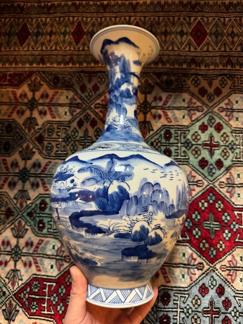 ‼️最後の値段‼️リサイクルFORT‼️大清康熙年製の染付花瓶‼️