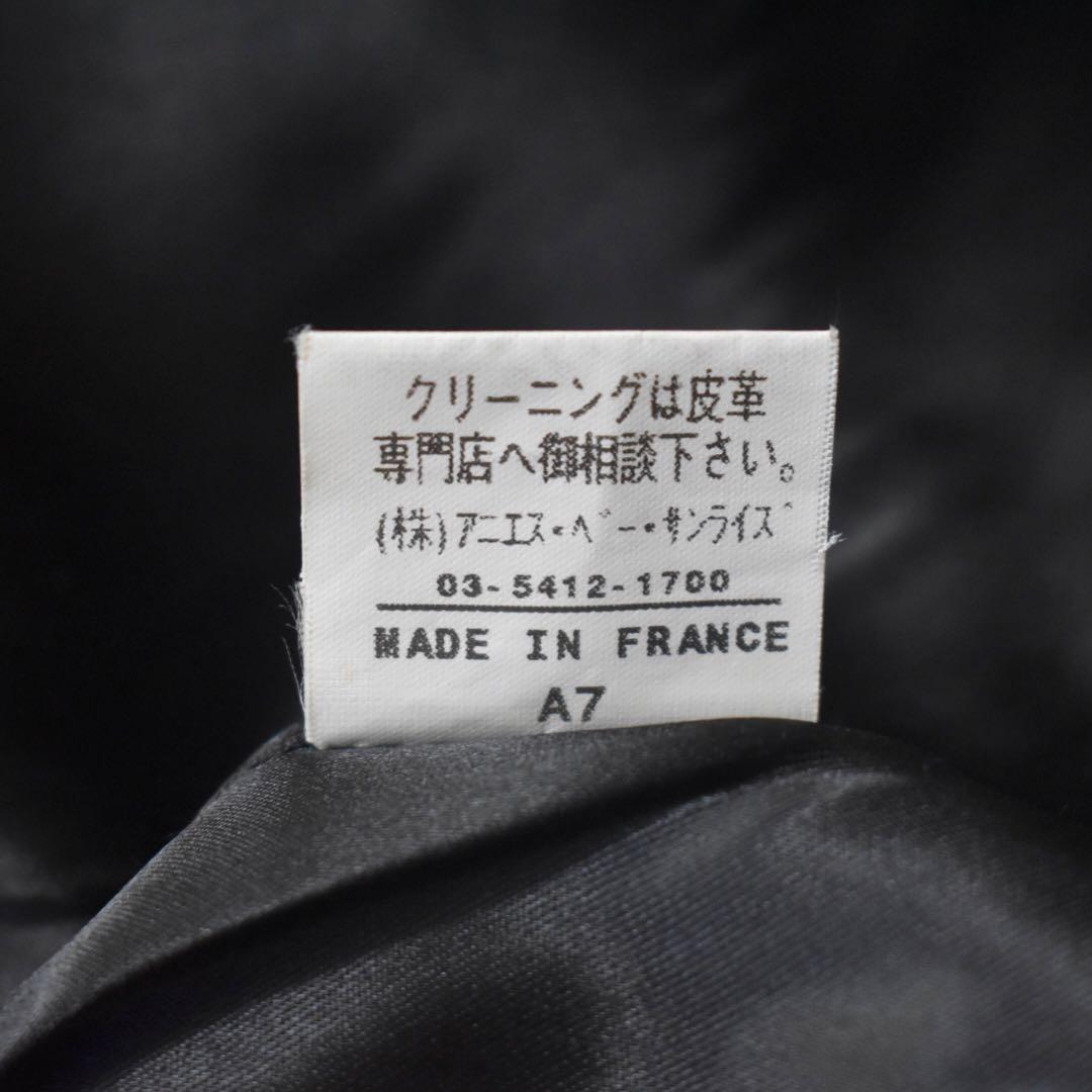 agnes b SPECIAL フランス製 ラムレザー ロングコート オリーブ2