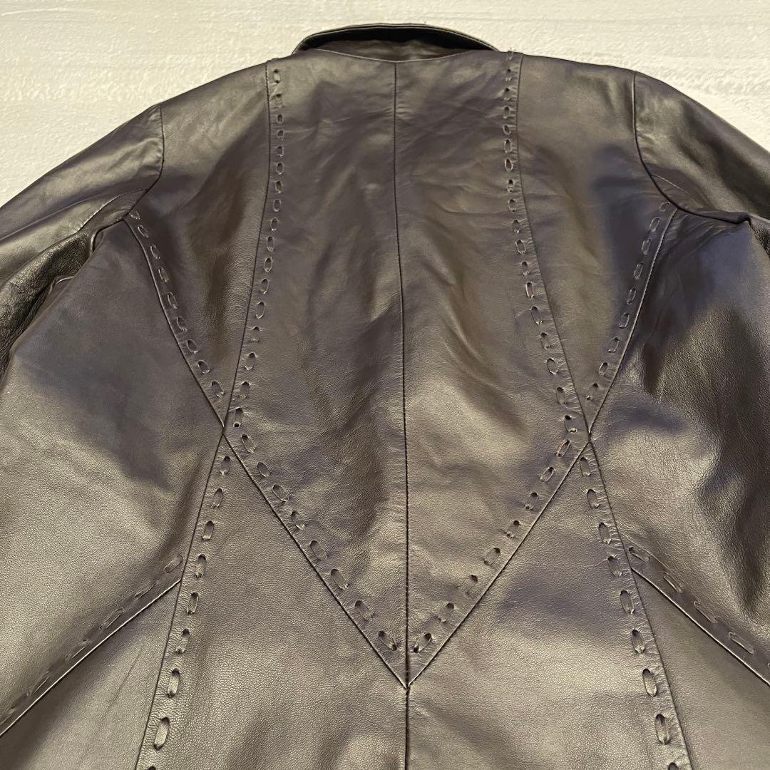 BALMANバルマン 羊革 ラムレザー レザージャケット 11号 美品 ブラウン