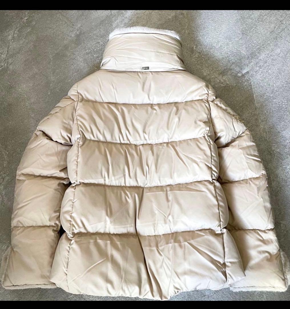 Herno ベージュ ファー ダウンジャケット 40