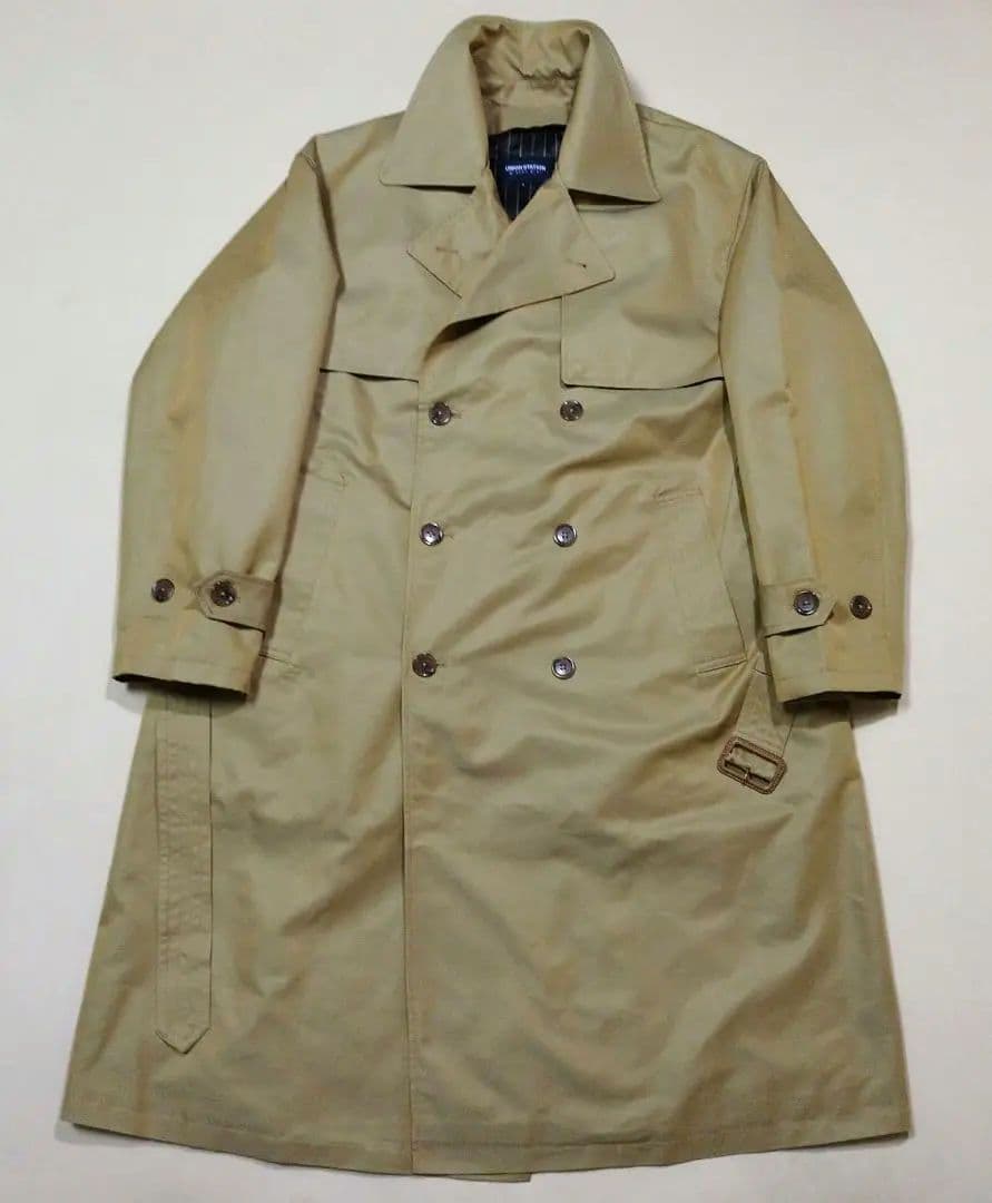 メンズビギ ユニオンステーション　コットンギャバトレンチコート　光沢ベージュ　L