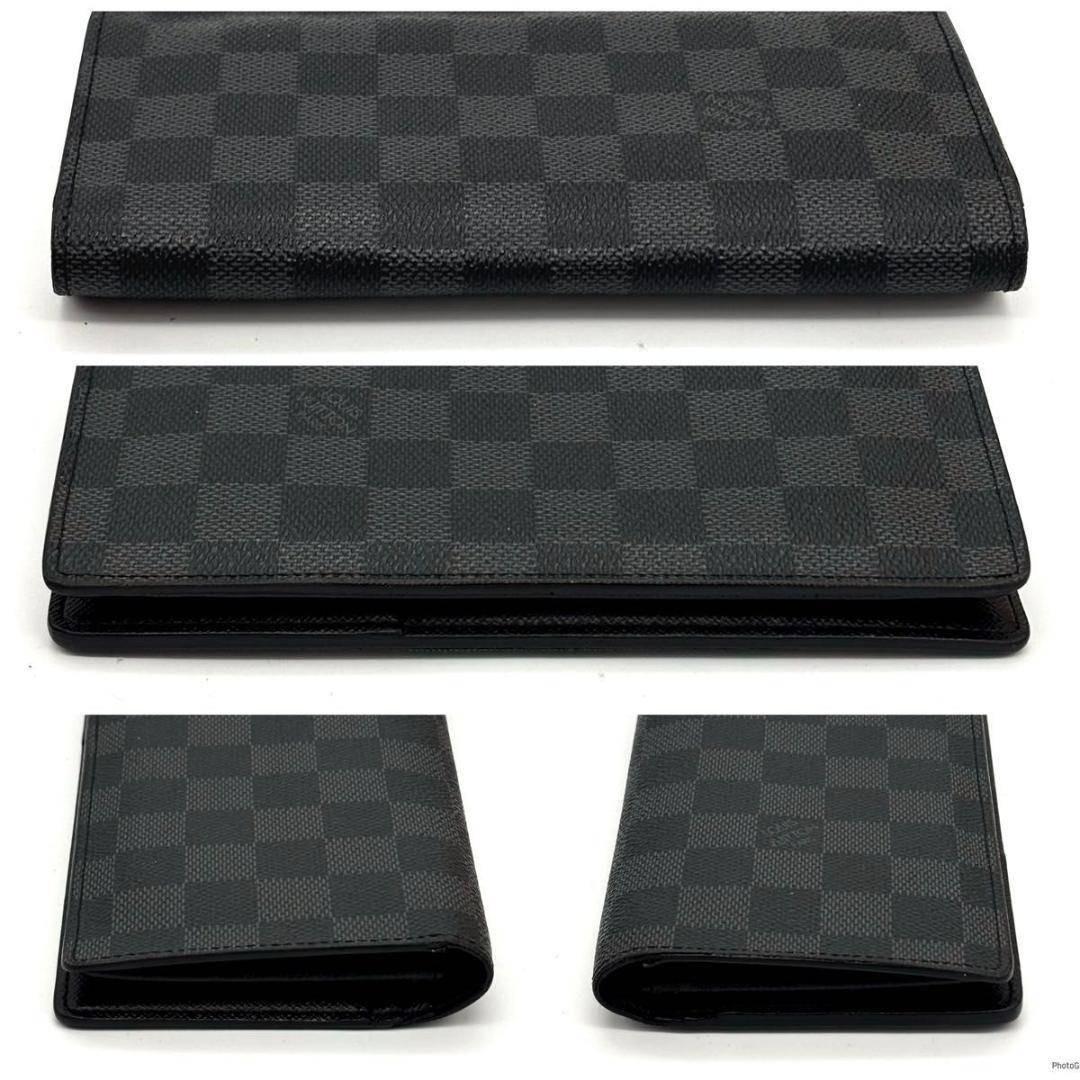 ルイヴィトン ダミエグラフィット ポルトフォイユ ブラザ 二つ折り 長財布 黒