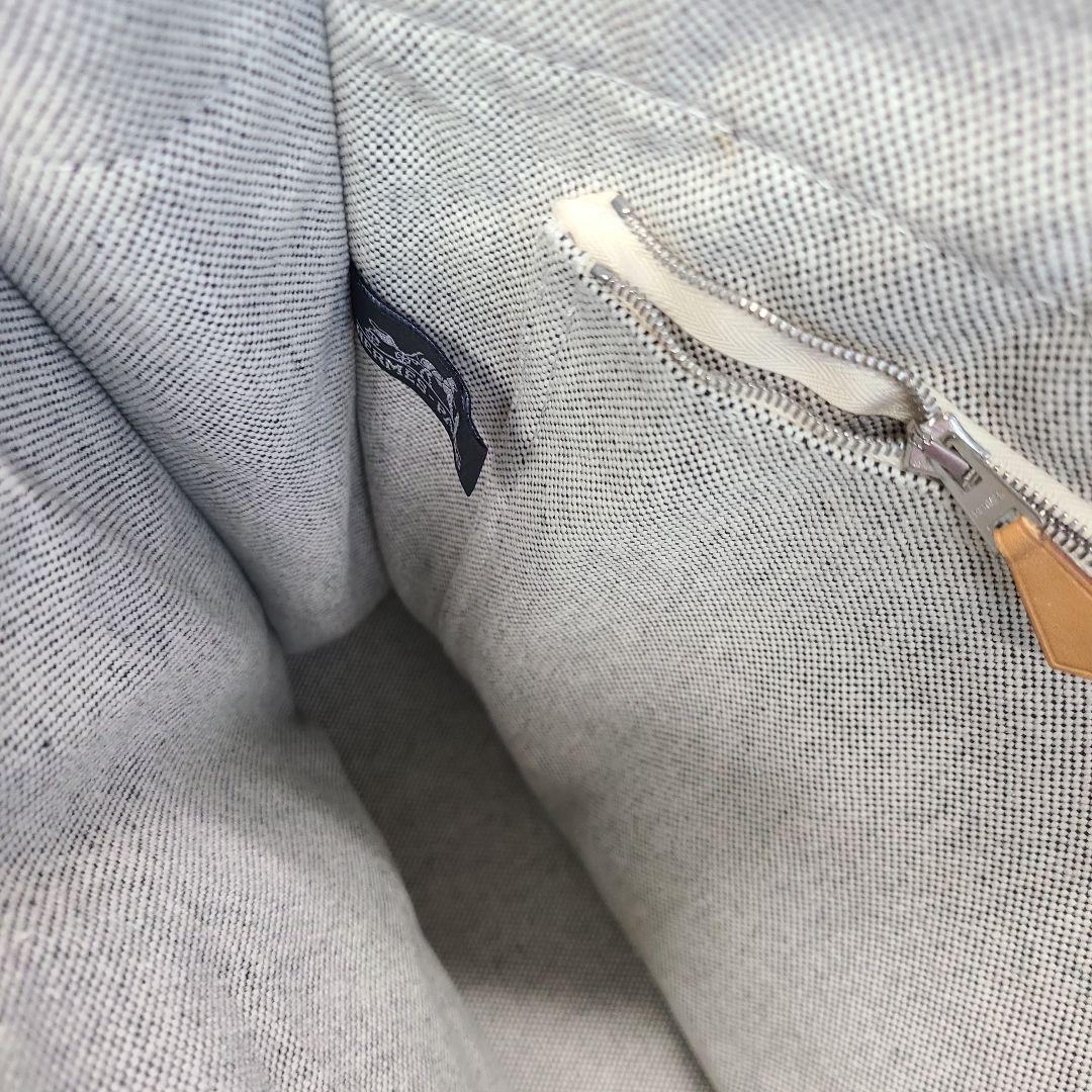 HERMES　グレー キャンバス トートバッグ 大容量