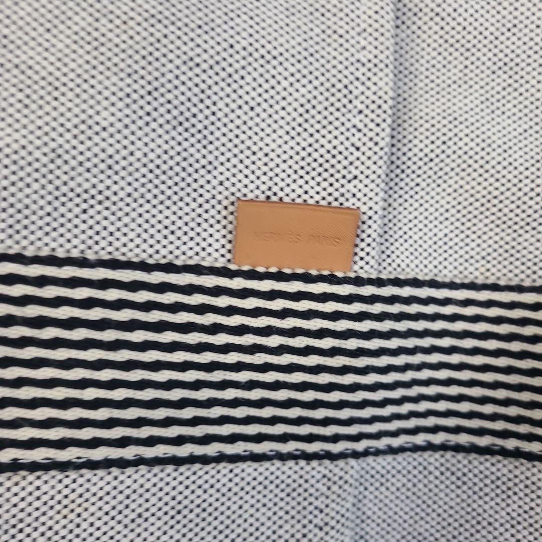 HERMES　グレー キャンバス トートバッグ 大容量