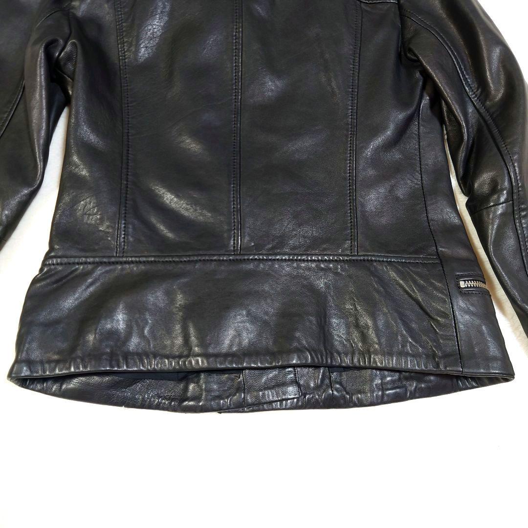 ラムレザー ダブルライダースジャケット 短丈 ALL SAINTS ブラック