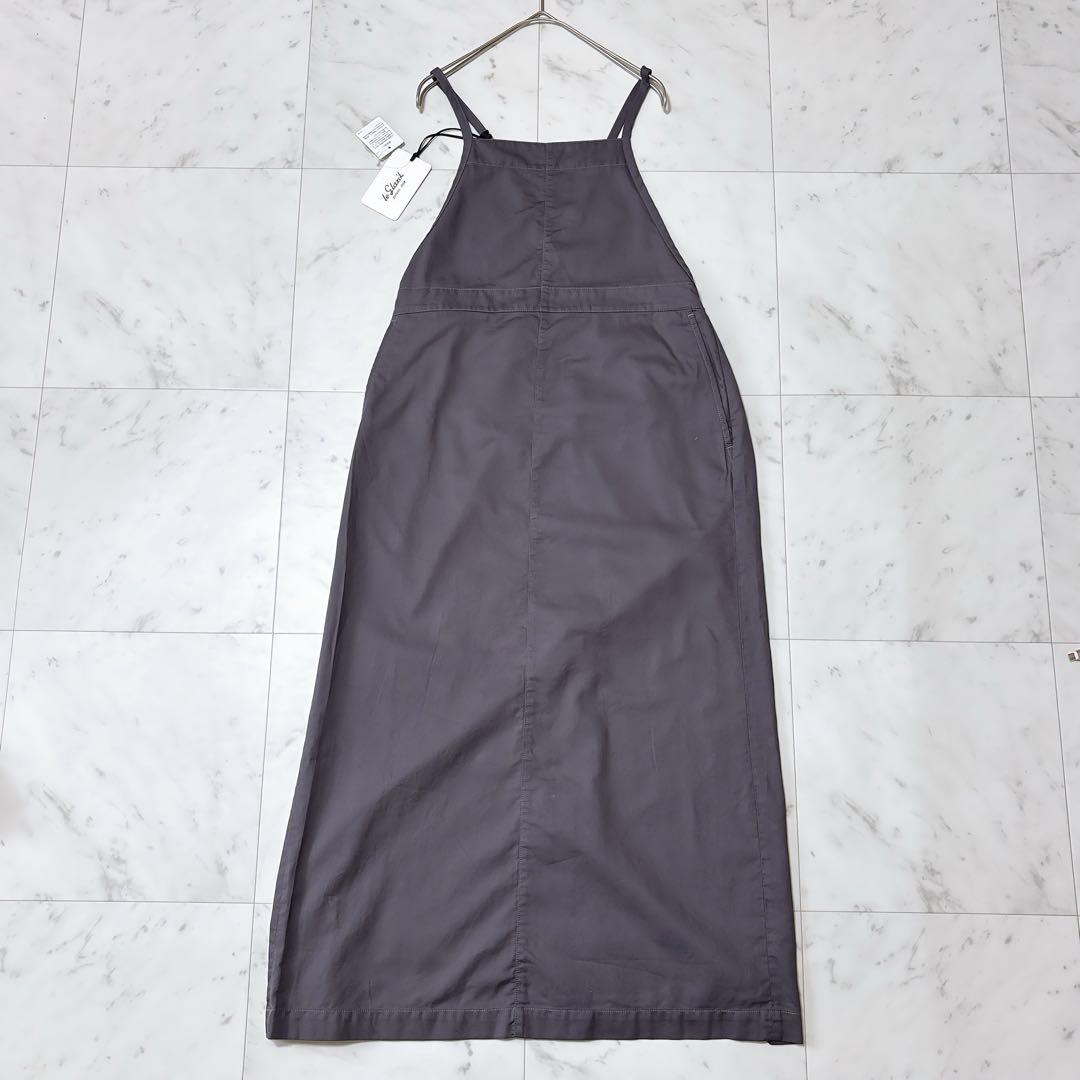 未使用 ルグラジック ロング丈 ワンピース サロペットスカート 綿 グレー