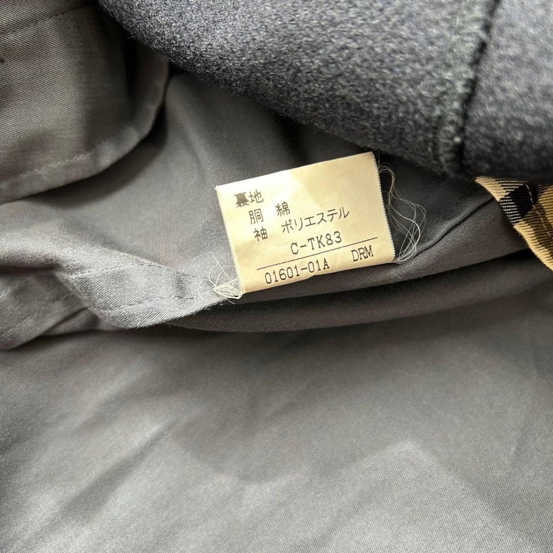 希少カラー バーバリー ステンカラーコート ライナー付 2way ネイビーグレー